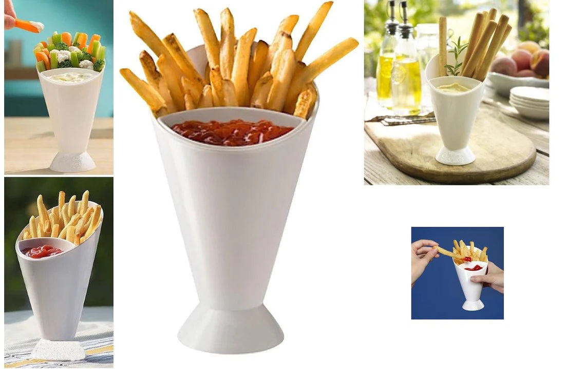 French Fries Cup potato Fries Holder with ketchup Holder for Sauce