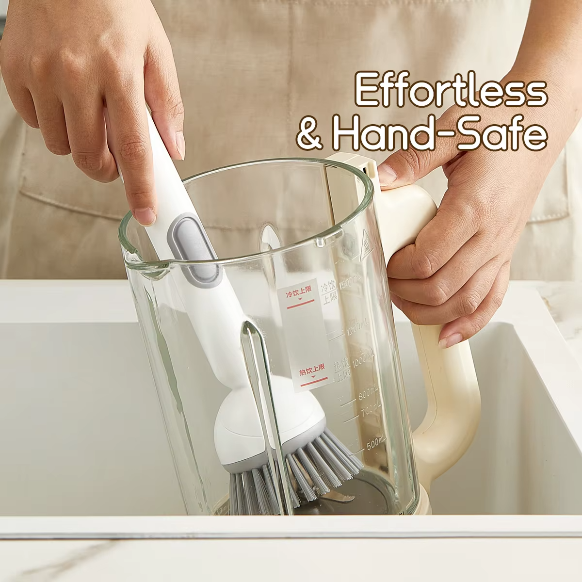 Kitchen Cleaning Adjustable Handle Brush With Soap Dispenser For Dishes Pans & Pots