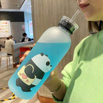 We Bare Bears Panda Water Bottle 1000ml - Cute Cartoon Design Durable Hydration Bottle For School, Gym, Travel, And Outdoor Activities