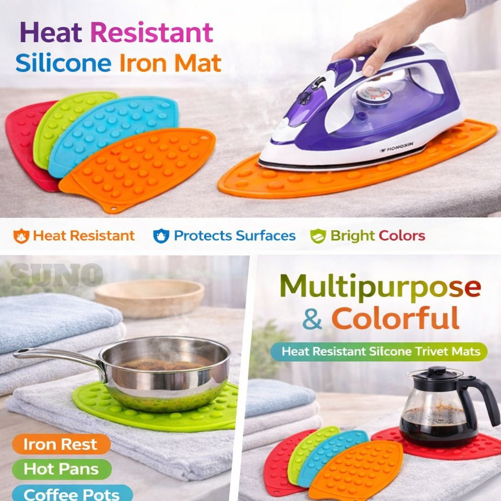 Silicon Iron Mat | Heat-Resistant Iron Pad For Flat Irons & Ironing Boards | Multipurpose Silicone Iron Matn Mat | Home & Kitchen Item