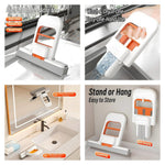 Foldable Desktop Mini Sponge Mop | Portable Wet & Dry Cleaning | Self‑Squeezing Mop for Kitchen, Bathroom, Car & Glass