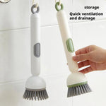 Kitchen Cleaning Adjustable Handle Brush With Soap Dispenser For Dishes Pans & Pots