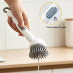 Kitchen Cleaning Adjustable Handle Brush With Soap Dispenser For Dishes Pans & Pots