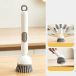 Kitchen Cleaning Adjustable Handle Brush With Soap Dispenser For Dishes Pans & Pots