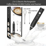2 In 1 Electric Coffee Beater- USB Electric Rechargeable Kitchen Tool For Versatile Mixing