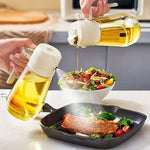 2-In-1 Oil Sprayer Bottle For Kitchen - Cooking Oil Dispensing And Food Preparation Routine