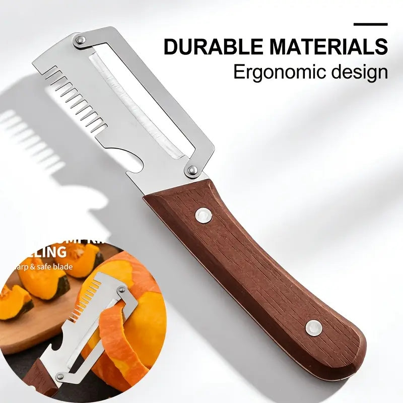 3 In 1 Peeler Knife Stainless Steel - Kitchen Tool Designed For Food Preparation & Daily Cooking Routine